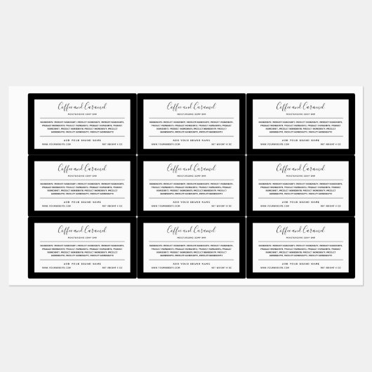 ブランドとのカスタム色縁ど成分の一覧を追加 ラベル (シート)