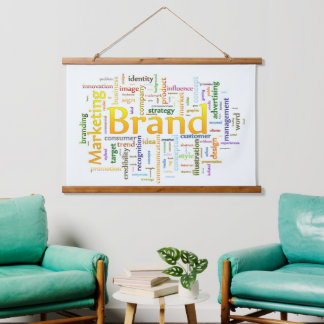 ブランドとマーケティング関連文字 吊り下げ型タペストリー