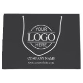 ブランドのグレーとホワイトビジネスロゴのプロモーション ラージペーパーバッグ (正面)