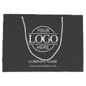 ブランドのグレーとホワイトビジネスロゴのプロモーション ラージペーパーバッグ (裏面)