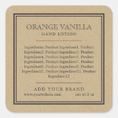 ブランドのグレークラシック原料の縁どKraftの追加 スクエアシール (正面)