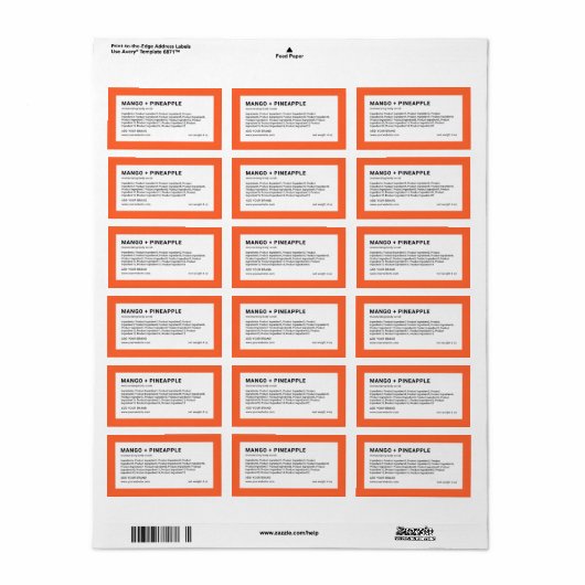 ブランドのミニマルカスタム主義の色成分リストの追加 ラベル (フルシート)