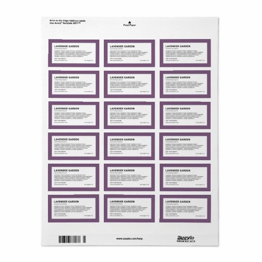 ブランドのミニマルカスタム主義の色成分リストの追加 ラベル (フルシート)