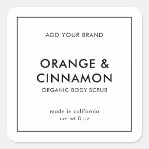 ブランドのミニマルモダンム製品ラベルの追加 スクエアシール