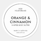 ブランドのミニマルモダンム製品ラベルの追加 ラウンドシール (正面)