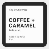 ブランドのミニマルモダンリスト製品ラベルの追加 スクエアシール (正面)