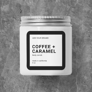 ブランドのミニマルモダンリスト製品ラベルの追加 スクエアシール