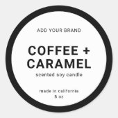 ブランドのミニマルモダンリスト製品ラベルの追加 ラウンドシール (正面)