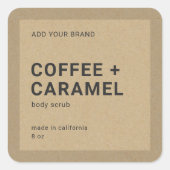 ブランドのミニマルKraft製品ラベルを追加 スクエアシール (正面)