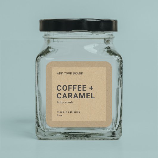 ブランドのミニマルKraft製品ラベルを追加 スクエアシール