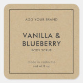 ブランドのミニマルKraft製品ラベルを追加 スクエアシール (正面)