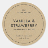 ブランドのミニマルKraft製品ラベルを追加 ラウンドシール (正面)