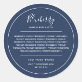 ブランドの白の編集可能縁どカラー原料の追加 ラウンドシール (正面)