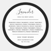 ブランドの編集可能な色の縁ど原料リストの追加 ラウンドシール (正面)