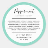 ブランドの編集可能な色の縁ど原料リストの追加 ラウンドシール (正面)