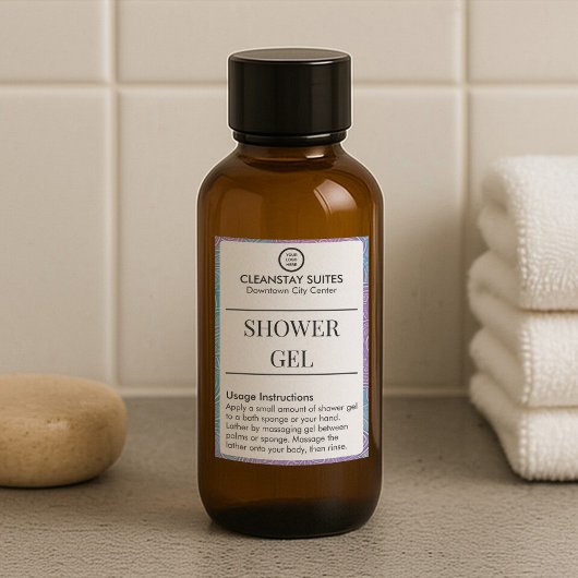 ブランドの花柄ボーダー防水シャワージェルラベル フードラベル