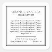 ブランドの黒クラシック原料を縁ど追加 スクエアシール (正面)