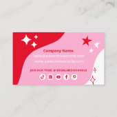 ブランドはっきりしたピンクレッドホワイトスターズのビジネスロゴ 名刺 (裏面)