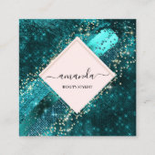 ブランドをプロフェッショナル枠の金ゴールドで強化 スクエア名刺 (正面)