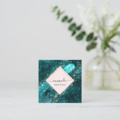 ブランドをプロフェッショナル枠の金ゴールドで強化 スクエア名刺 (スタンド正面)