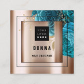 ブランドを高カスタムめるロゴQRコードバラ スクエア名刺 (正面)