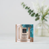 ブランドを高カスタムめるロゴQRコードバラ スクエア名刺 (スタンド正面)