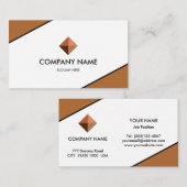 ブランドエレガントブラウンとホワイト 名刺 (正面/裏面)