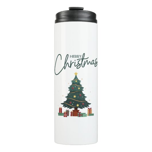 ブランドカスタムグリーンイエロークリスマス絶縁 タンブラー (正面)