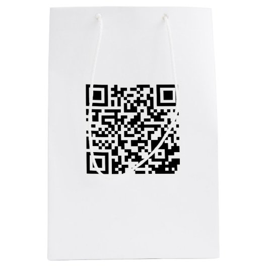 ブランドカスタムプロモーション用QRコード付き中バッグ ミディアムペーパーバッグ (正面)