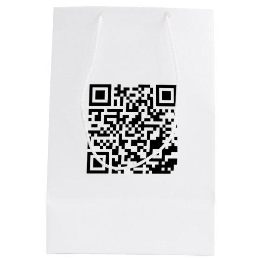 ブランドカスタムプロモーション用QRコード付き中バッグ ミディアムペーパーバッグ (裏面)