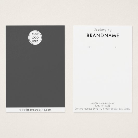 ブランドカスタムロゴのイヤリングジュエリーディスプレイカード (正面&裏面)
