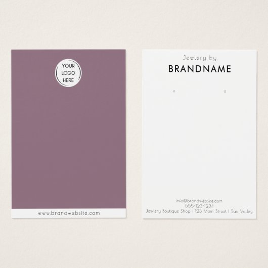 ブランドカスタムロゴのイヤリングジュエリーディスプレイカード (正面&裏面)