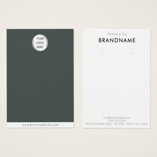 ブランドカスタムロゴのイヤリングジュエリーディスプレイカード (正面&裏面)