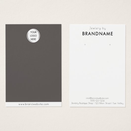 ブランドカスタムロゴのイヤリングジュエリーディスプレイカード (正面&裏面)