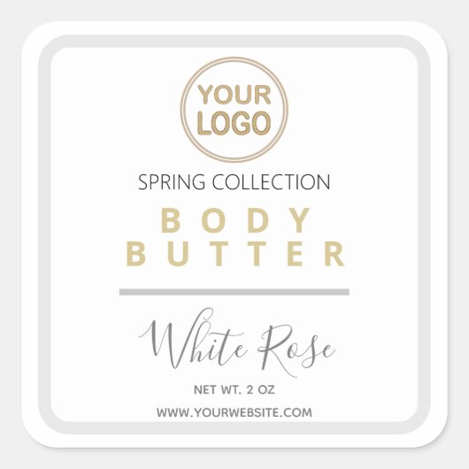 ブランドカスタムロゴ製品ラベルの追加 スクエアシール (正面)