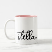 ブランドカスタム名の追加モダンタイポグラフィ ツートーンマグカップ (左)