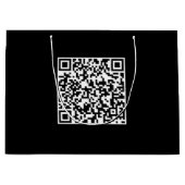 ブランドカスタムQRコード付き抱き枕ブラック ラージペーパーバッグ (正面)