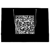 ブランドカスタムQRコード付き抱き枕ブラック ラージペーパーバッグ (裏面)