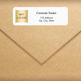 ブランドカラービジネスロゴ差出人住所 ラベル