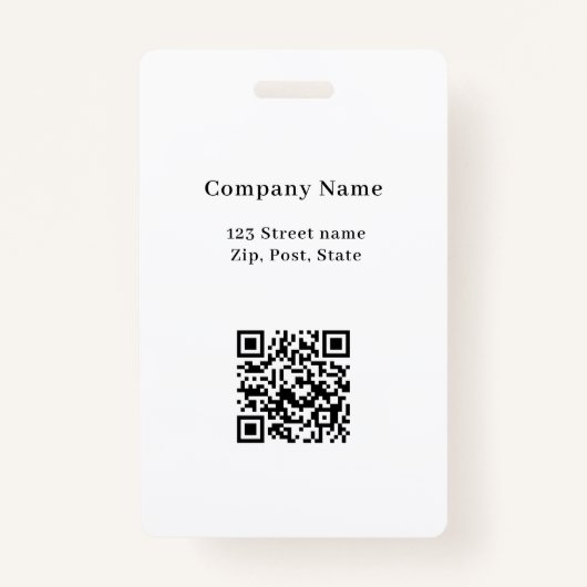 ブランドカラー写真名QRコードビジネスロゴ バッジ (裏面)