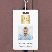 ブランドカラー写真名QRコードビジネスロゴ バッジ