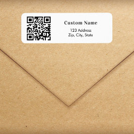 ブランドカラーQRコードビジネス差出人住所 ラベル