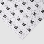 ブランドギフト用ラップカスタムの黒ロゴ（白） 薄葉紙 (詳細)