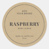 ブランドグレーKraft製品縁どラベルの追加 ラウンドシール (正面)