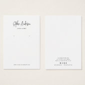 ブランドスクリプトのミニマリストイヤリングディスプレイカードの追加 (正面&裏面)