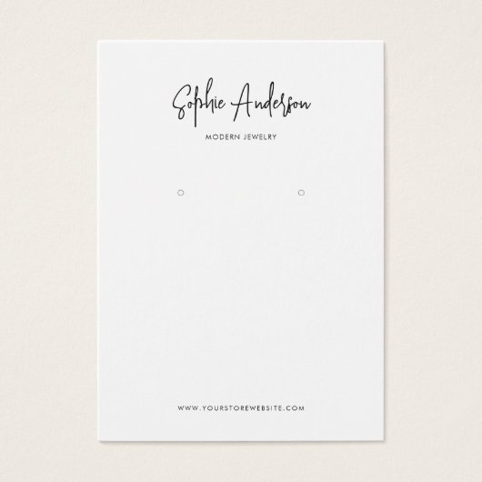 ブランドスクリプトのミニマリストイヤリングディスプレイカードの追加 (正面)