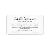 ブランドスクリプトタイプライターの材料リストの追加 ラベル (正面)