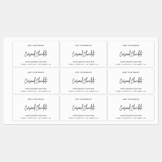 ブランドスクリプモダントのミニマル製品ラベルの追加 ラベル (シート)