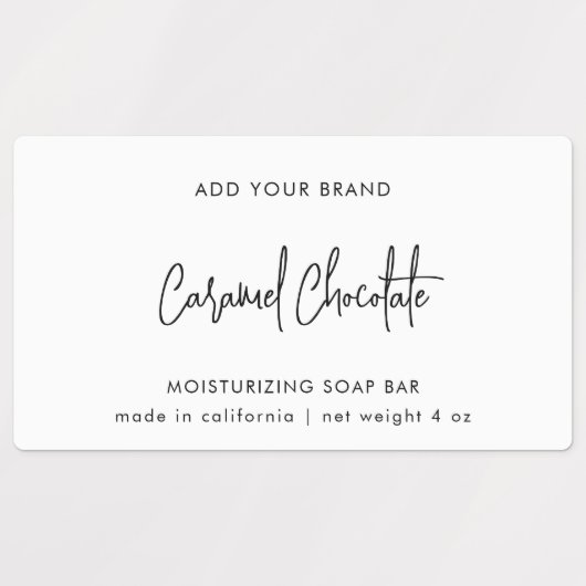 ブランドスクリプモダントのミニマル製品ラベルの追加 ラベル (デザイン1)