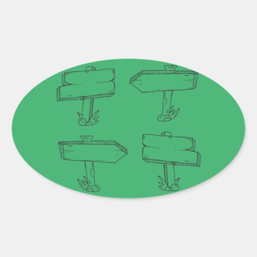 ブランドパス-カートゥーン-ラベル-木製 楕円形シール (正面)